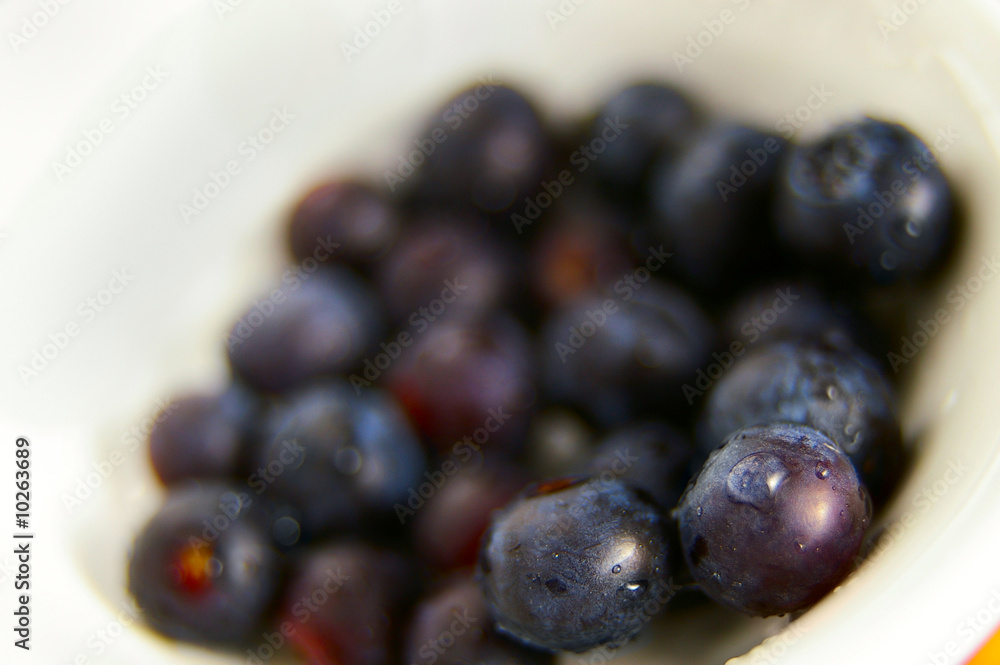 bowl of fresh blueberries, closeup from above bowl of fresh blueberries, closeup from above