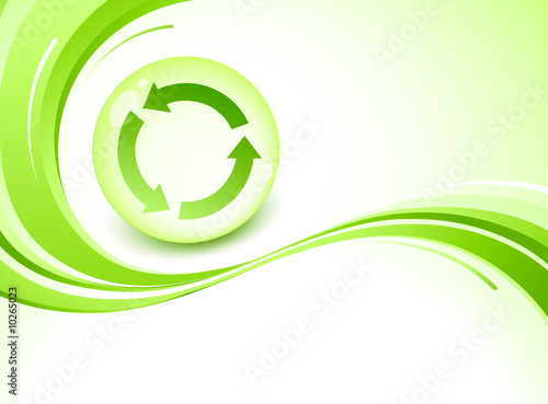 Fond abstrait et bille recyclage