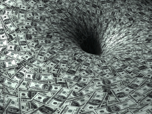 dollar's flow in black hole photo