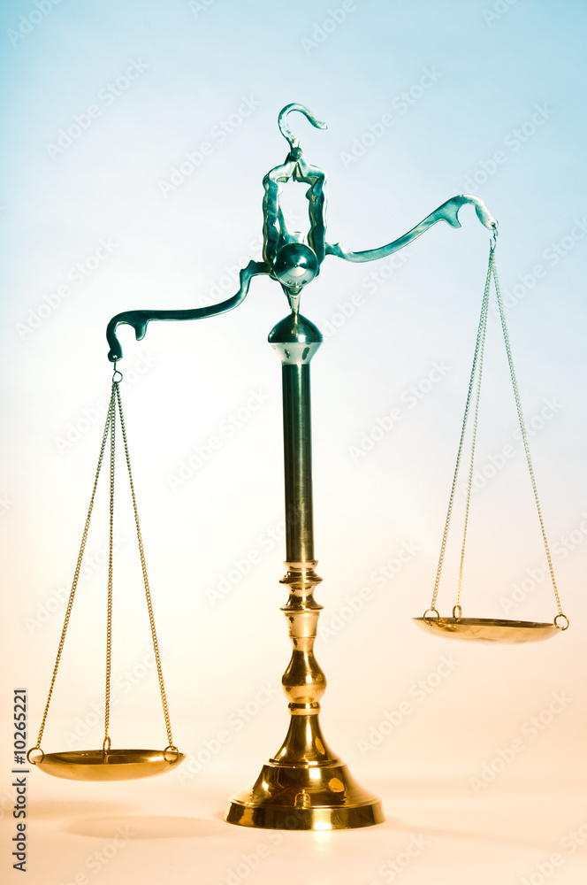 Wooden justice gavel and block with brass Wooden justice gavel and block with brass