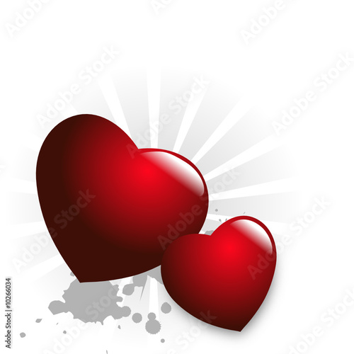 2 coeurs rouges
