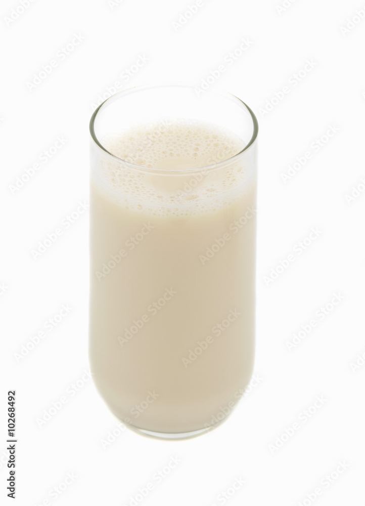 big glass of natural soy beverage, white background big glass of natural soy beverage, white background