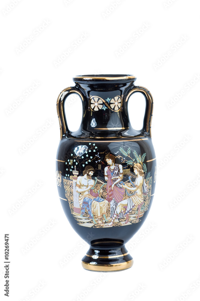 greek amphora isolated on white
