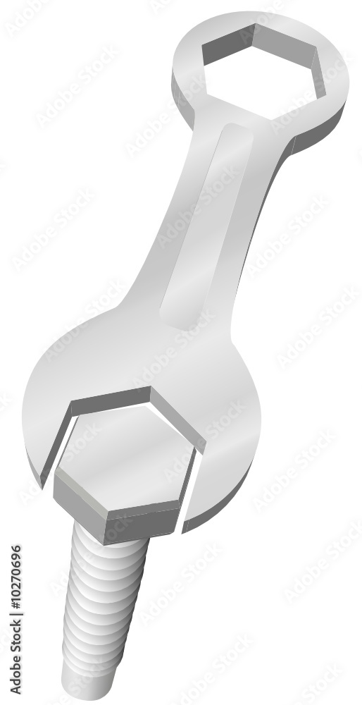 Mechanics box open end wrench spanner tool and bolt Mechanics box open end wrench spanner tool and bolt