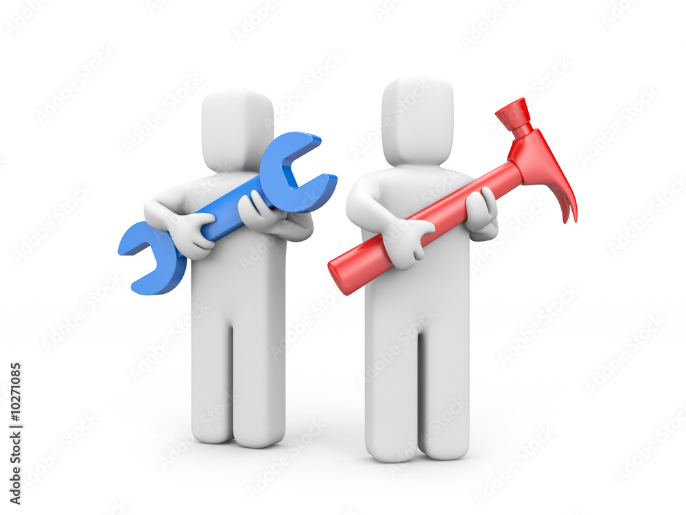 Manual workers isolated on white Manual workers isolated on white