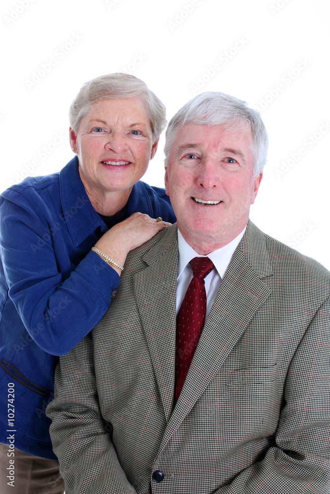 Senior Couple Set Against A White Background Senior Couple Set Against A White Background