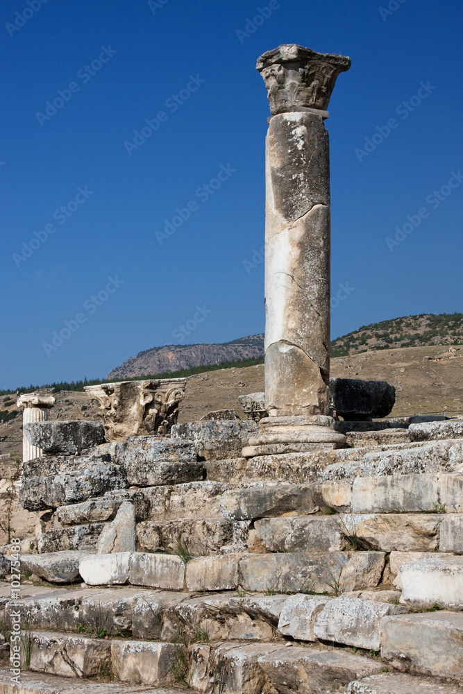 Ruins of Ancient city Hierapolis, Pamukkale, Tukey