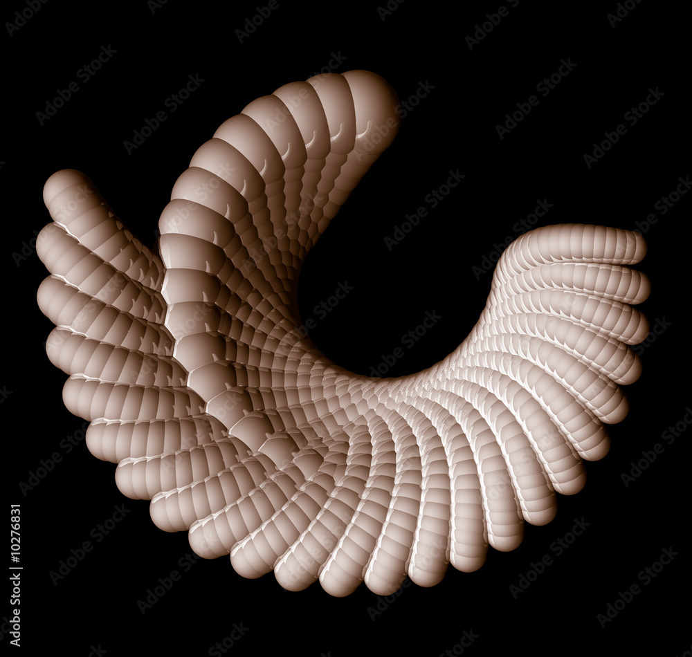Abstract organic form on black background - 3d illustration Abstract organic form on black background - 3d illustration