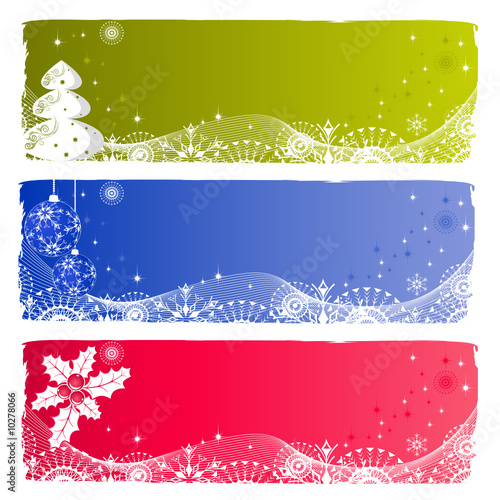 Set of three christmas banners