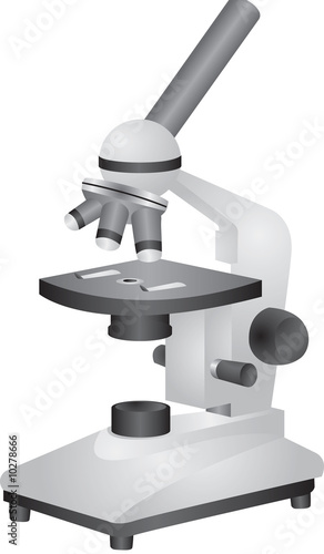 Illustration of a lab microscope on white