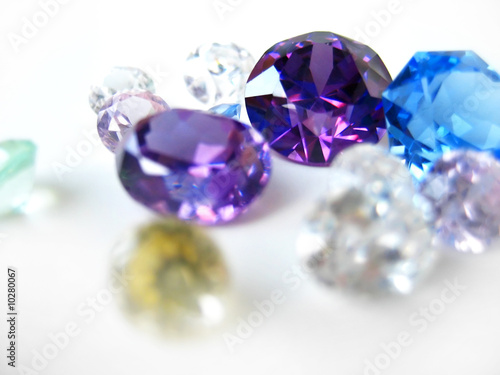 Multicolor gemstones close-up