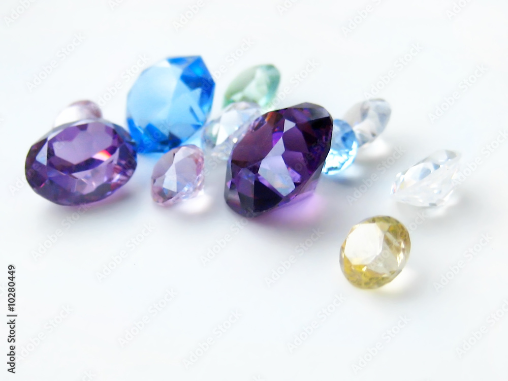 Multicolor gemstones close-up Multicolor gemstones close-up
