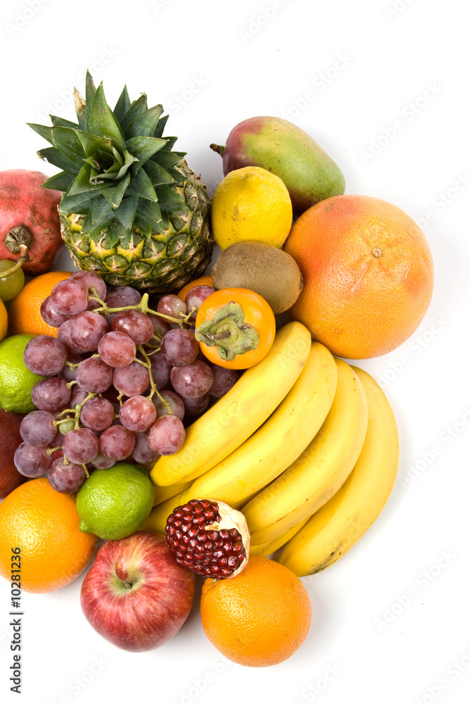 Still-life with fruits on a white background Still-life with fruits on a white background