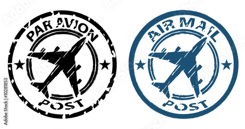 airmail stamp in grunge style