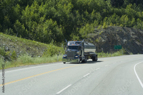 Fuel tanker moving on highway 18, Canada