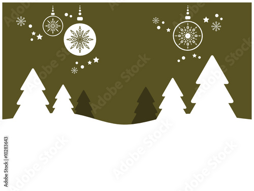 Weihnachtlicher Hintergrund: Winterlandschaft (grün)