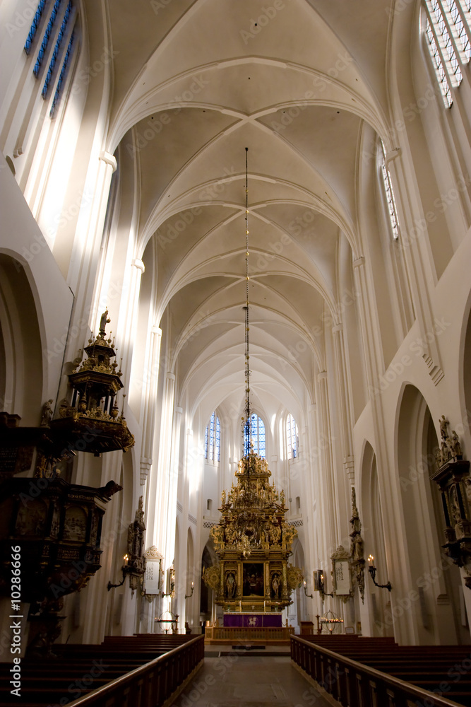 Gothic Church interior. Malmo, Shweden