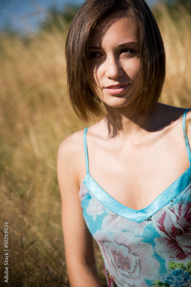 A fashion shot of a beautiful caucasian girl outdoor A fashion shot of a beautiful caucasian girl outdoor