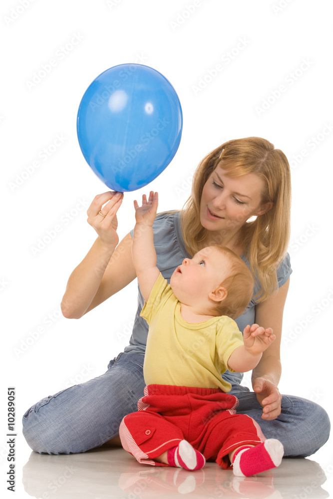 mother and daughter isolated on a white background mother and daughter isolated on a white background
