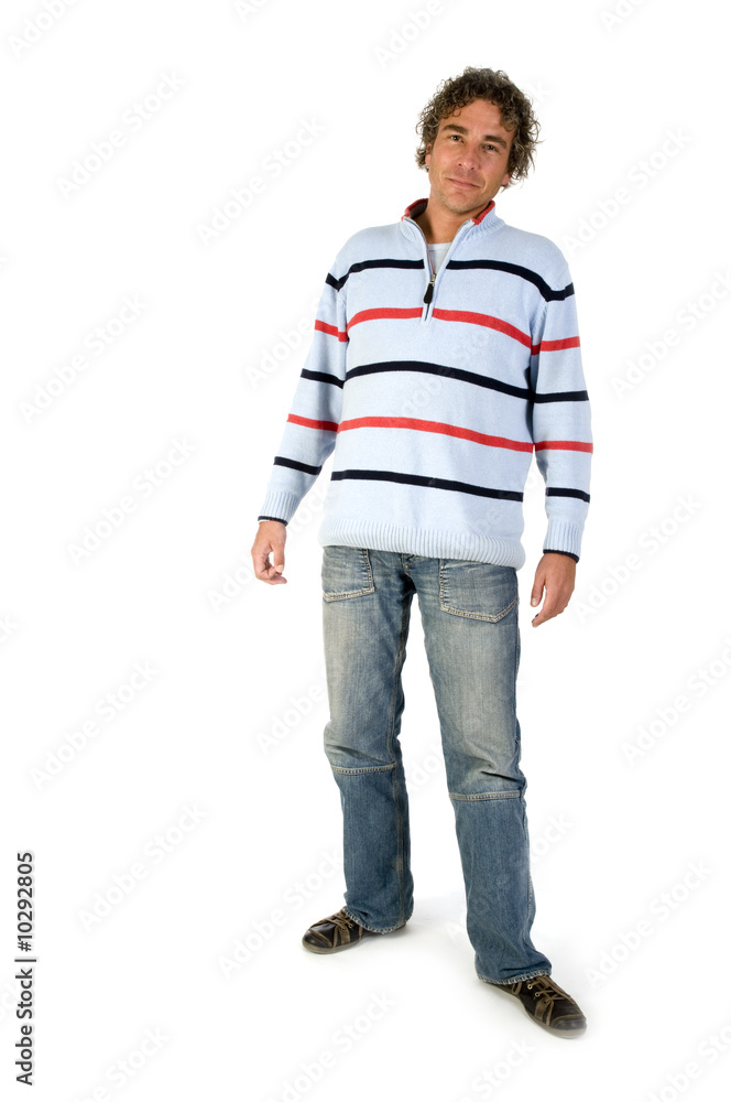 Handsome young man wiith curly hair and casual cloths Handsome young man wiith curly hair and casual cloths
