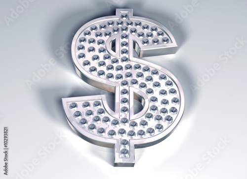 Bilde på lerret diamond studded dollar sign