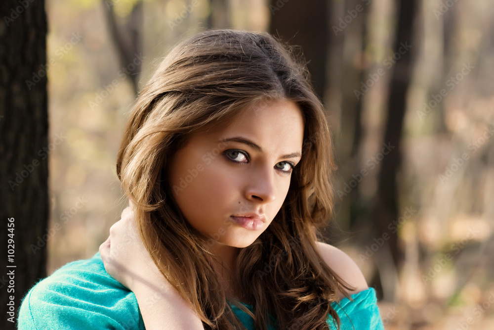 Beautiful woman in a forest Beautiful woman in a forest