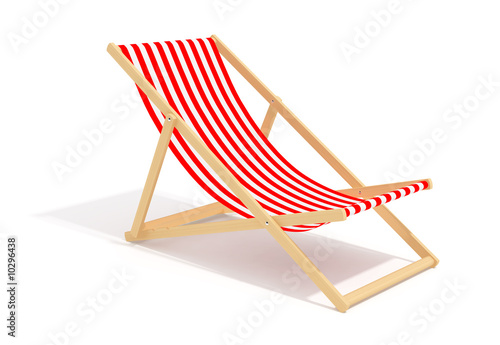 red chaise longue on white background