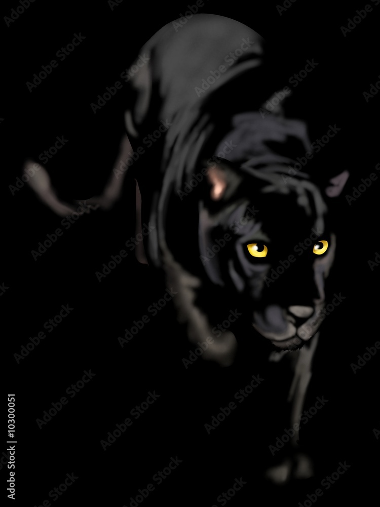 Naklejka premium black panther of night