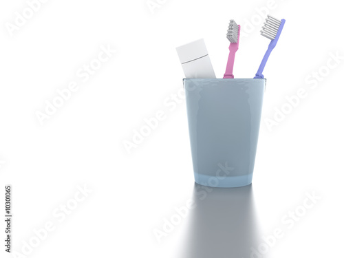 toothbrushes and paste