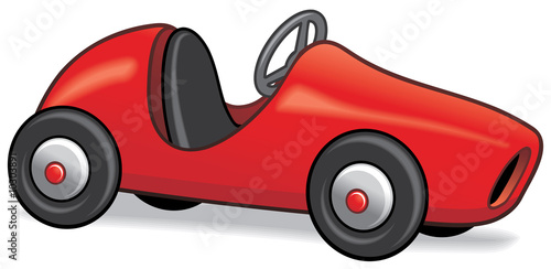 Red pedal car photo