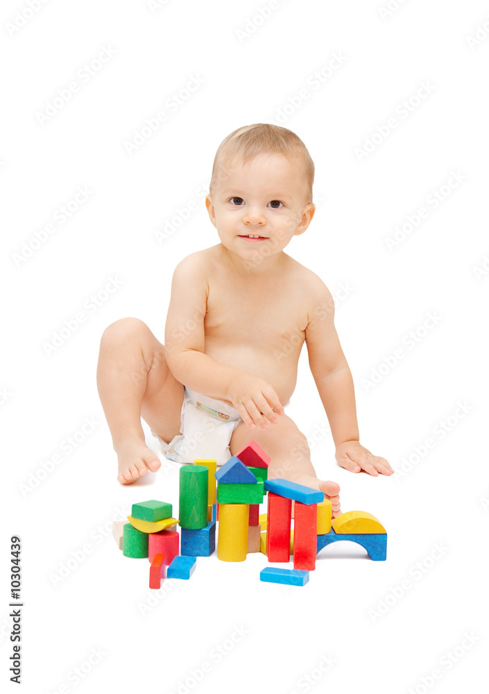 baby playing with color blocks baby playing with color blocks