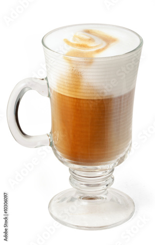 cappuccino in glass cup