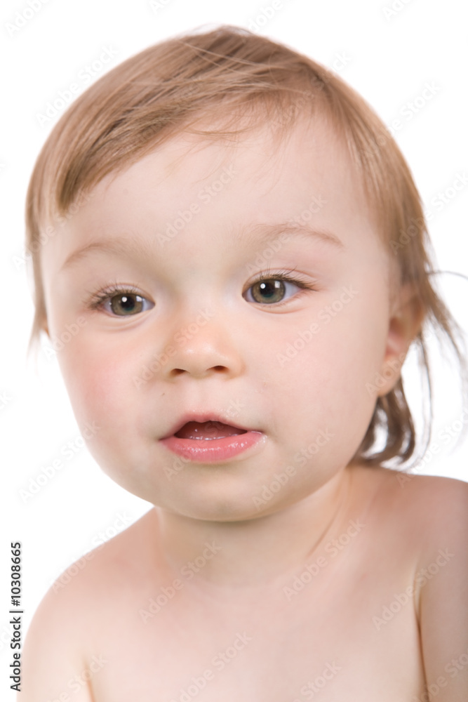 sweet baby girl over white background sweet baby girl over white background