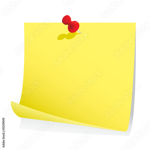 Blank note paper with pin