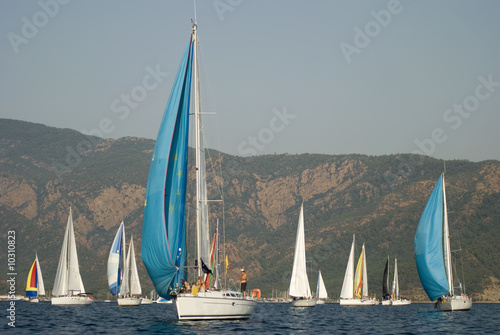 Sailboat race in marmaris, Turkey