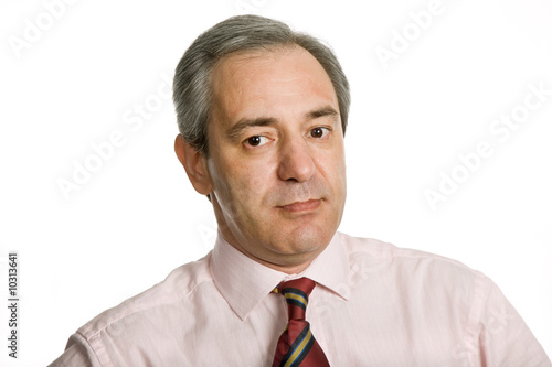 mature business man portrait in white background