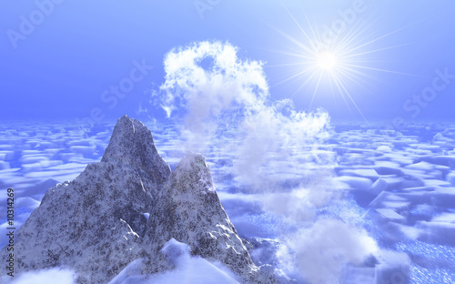 mountain on background cloud