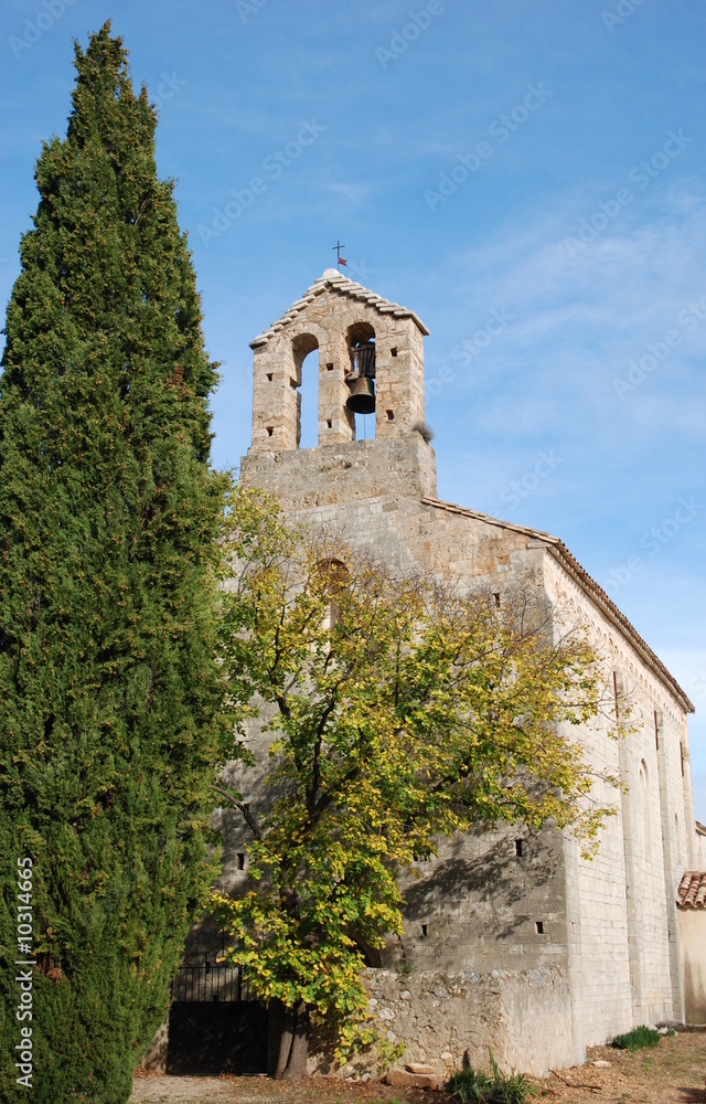 Eglise et cyprès, St. André de Buèges