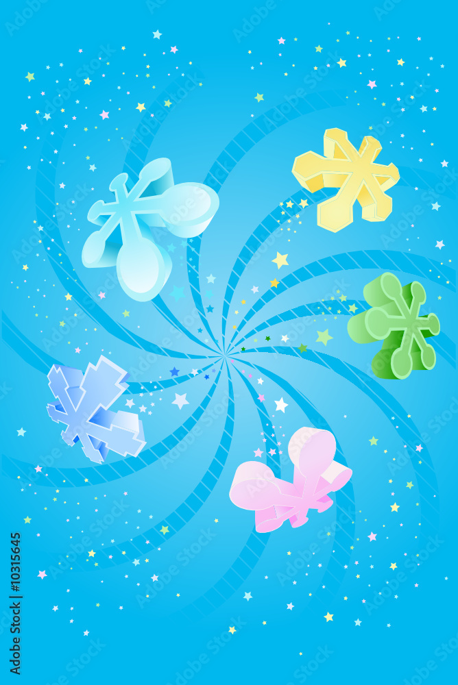 Colorful Snowflake Background - great for greeting