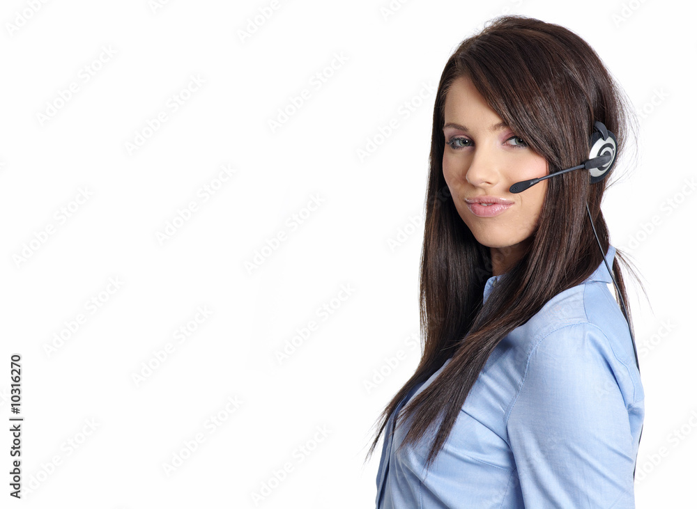Customer service girl with headset