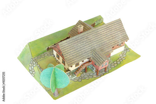 Model of chalet on slope