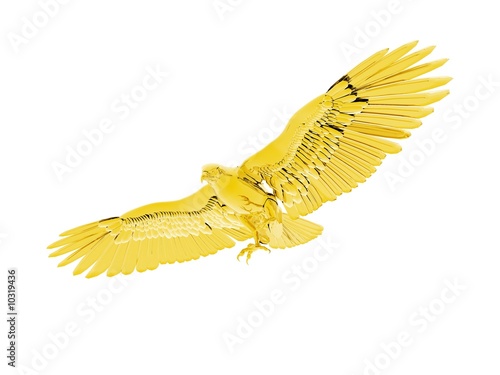Valokuva 3D illustration of a gold eagle isolated