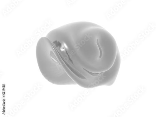 3D Illustration of a silver sea shell