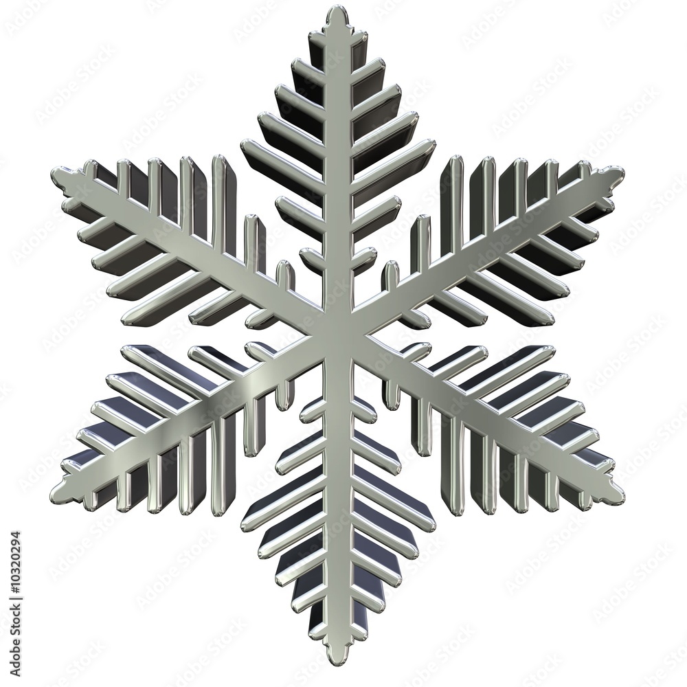 Silver snowflake isolated on white background Silver snowflake isolated on white background