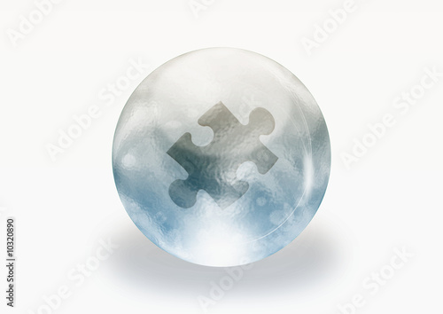 Orb with a puzzle inside on a white background