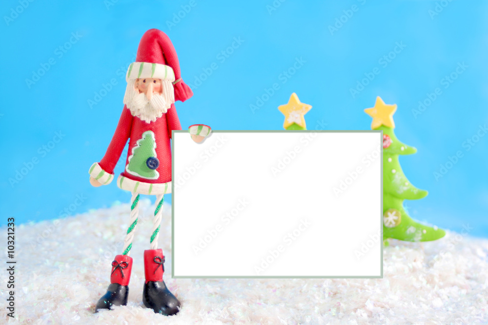 slim santa claus christmas decoration holding a blank sign slim santa claus christmas decoration holding a blank sign