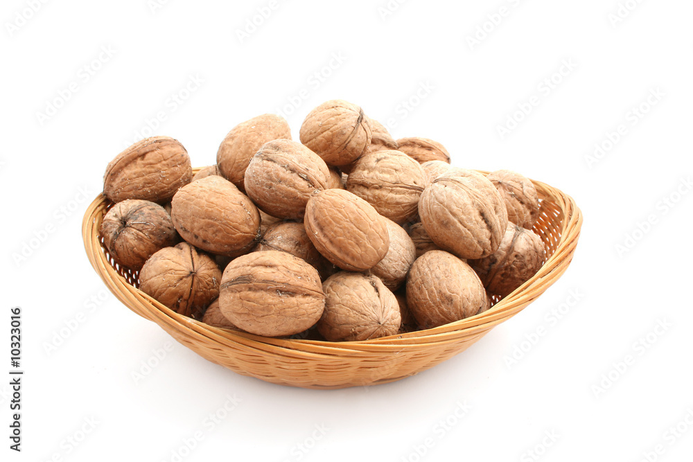 nuts in dish isolated on white nuts in dish isolated on white