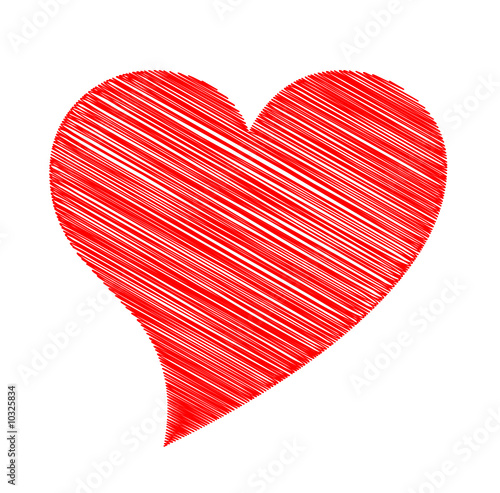 Red Scribbled Heart