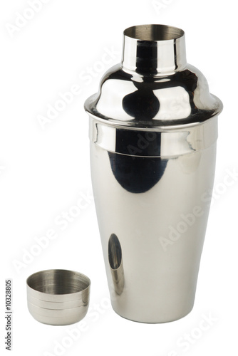 opened stainless steel shaker isolated