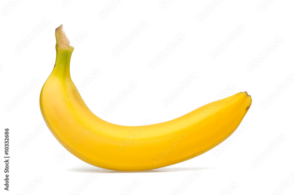 Banana over white background